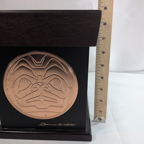Haida Clarence Wells Native Art Keepsake Embos Copper Box Wood Canada Medallion - Picture 6 of 16